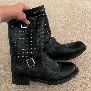 Short Studded Black Boots